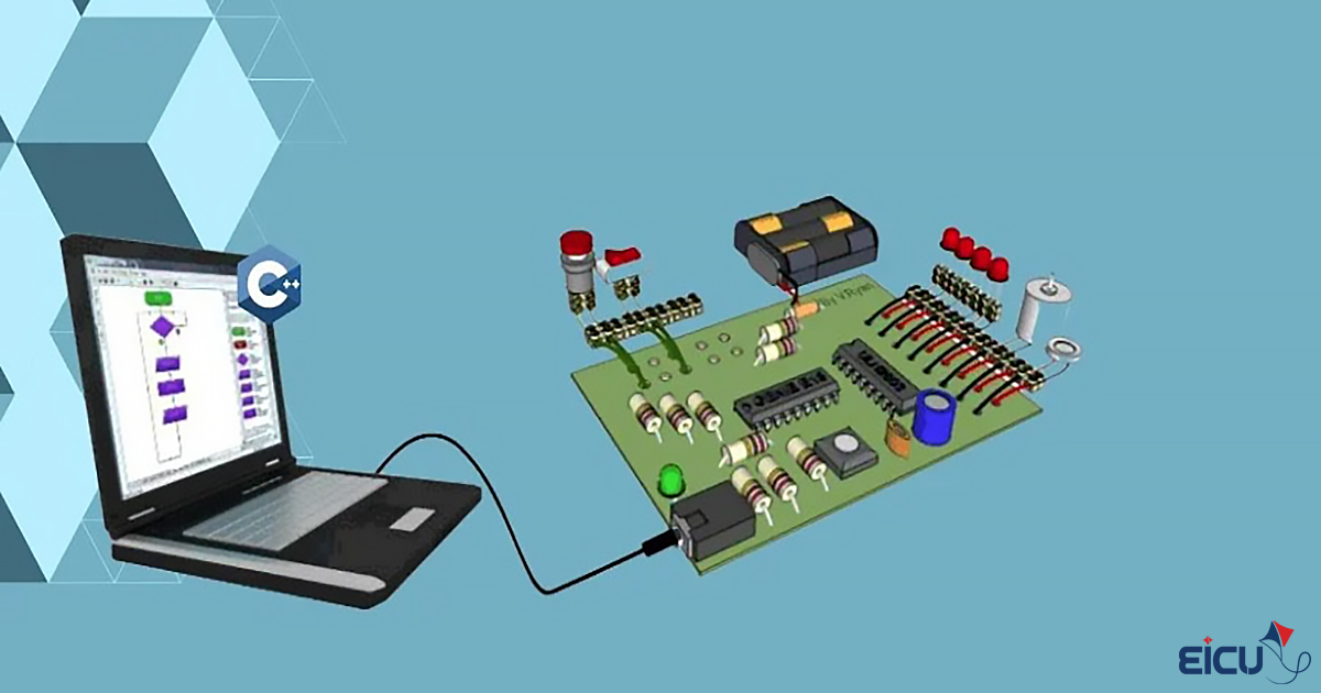 Illustration of a laptop connected to an Arduino board