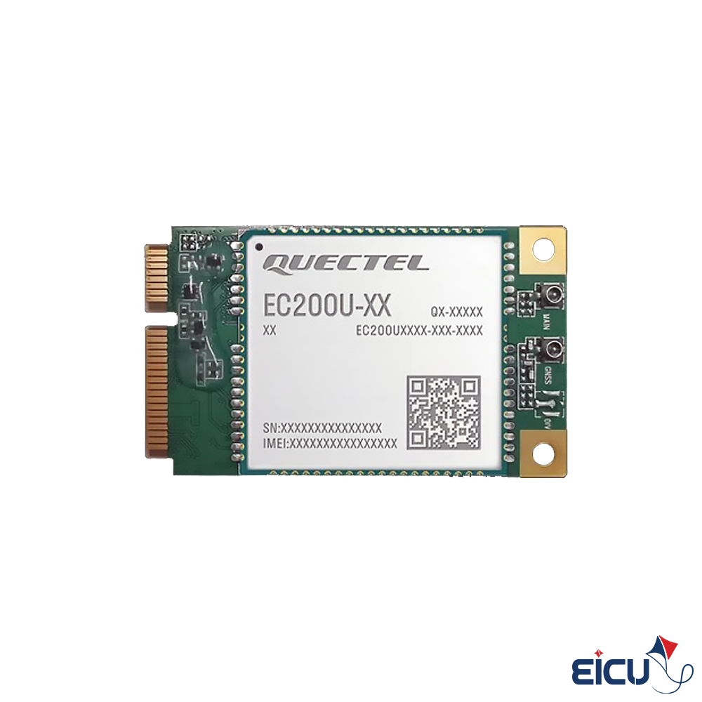 EC200U-EUAP MiniPCIe Quectel Module Supporting LTE Cat 1/GSM/GPRS Front view of EC200U-EUAP Module