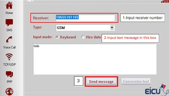 Screenshot of QNavigator SMS tab