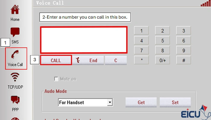 Screenshot of QNavigator Voice Call tab