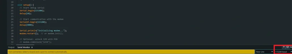 How to set the baud rate in Arduino IDE