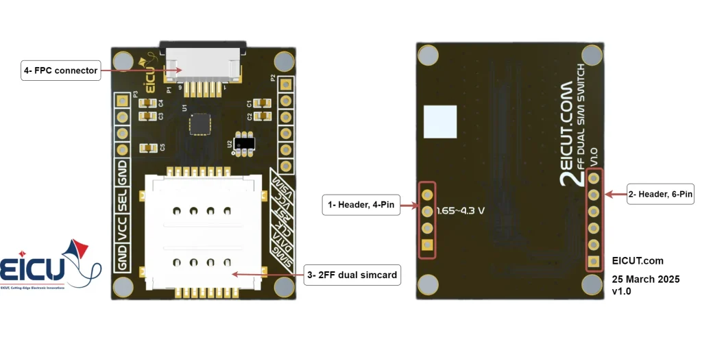 Dual-view diagram of DIO1568 Analog Switch