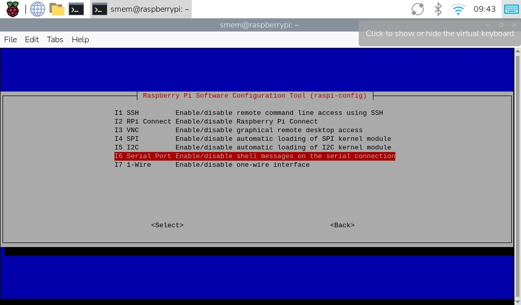raspi-config screenshot