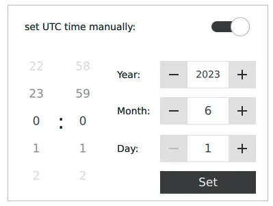 Set UTC Time Manually – Simulation Time Adjustment