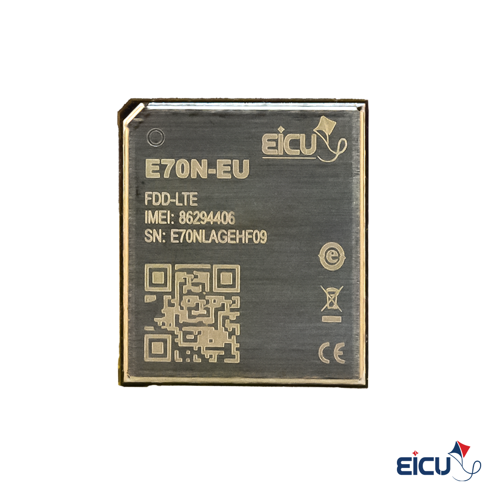 E70N-EU LGA Eicut Module Supporting LTE cat1(FDD & TDD)/Wi‑Fi scan and EU coverage Front View of E70N-EU LGA Eicut Module