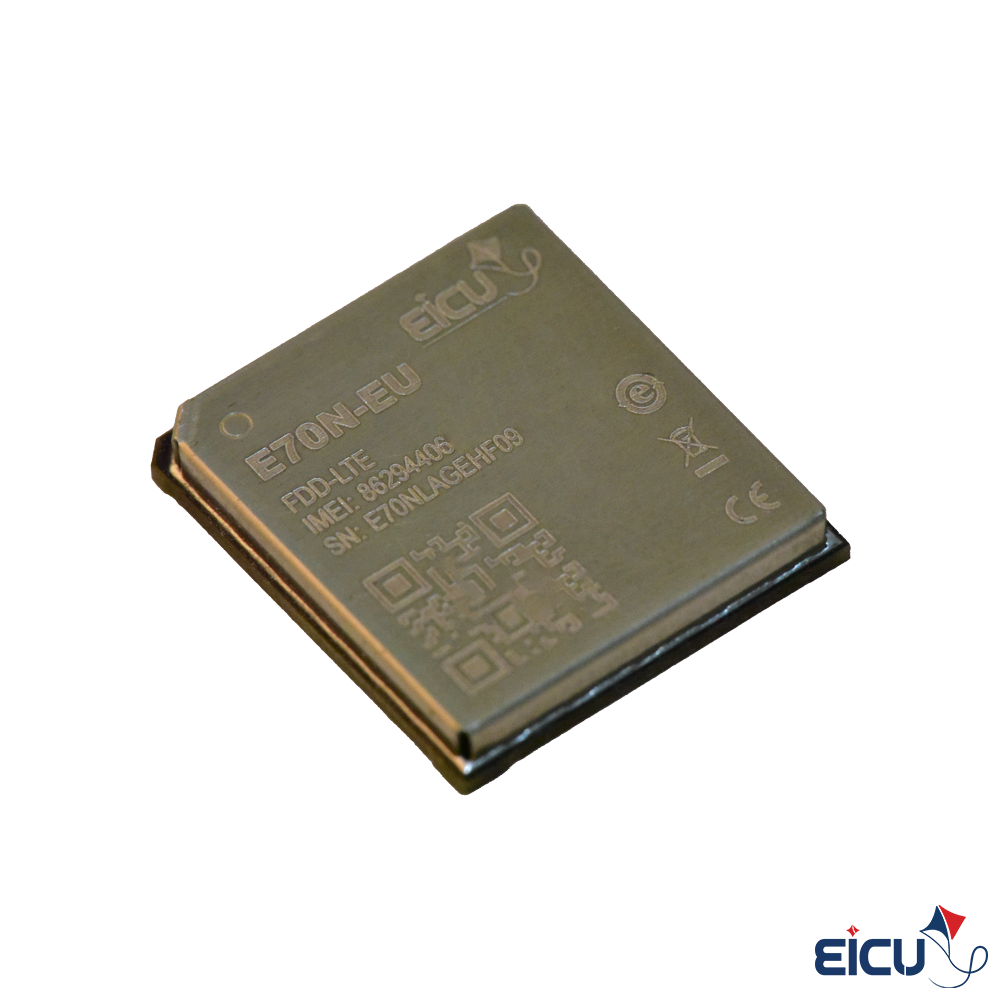E70N-EU LGA Eicut Module Supporting LTE cat1(FDD & TDD)/Wi‑Fi scan and EU coverage Angled View of E70N-EU Eicut Module