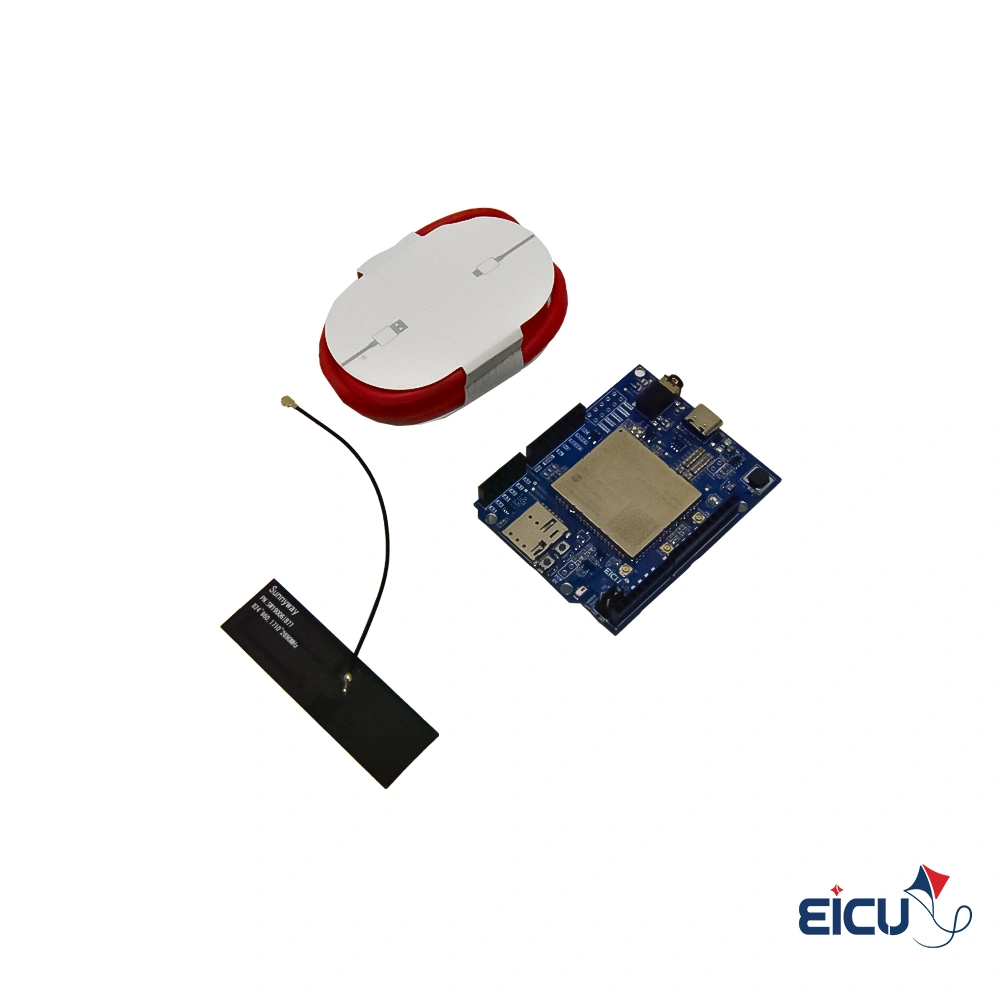 EC25-E Arduino HAT Development Board Supporting LTE Cat 4/GSM/GPRS/GPS/GLONASS/Galileo/QZSS/BeiDou/Bluetooth Quectel EC25-E Arduino HAT kit contents: Dev Board, antenna, USB-C cable.