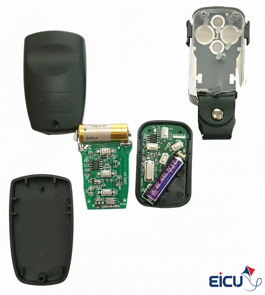 Disassembled rolling code (hopping) remote controls