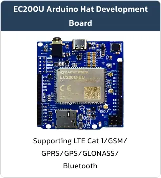 EC200U Arduino Hat Development Board Supporting LTE Cat 1/GSM/GPRS/GPS/GLONASS/Bluetooth