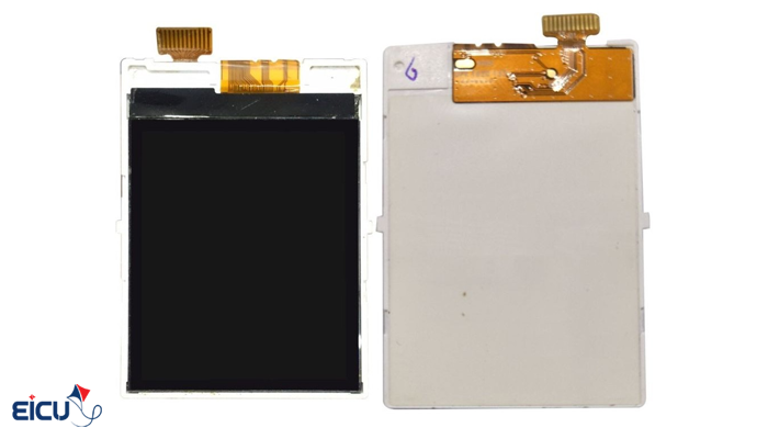 Setting up Nokia 1661 Graphic LCD Front and back view of small monochrome LCD screen