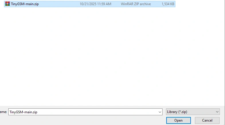 TinyGSM-main.zip library download for Quectel EC200U Arduino HAT