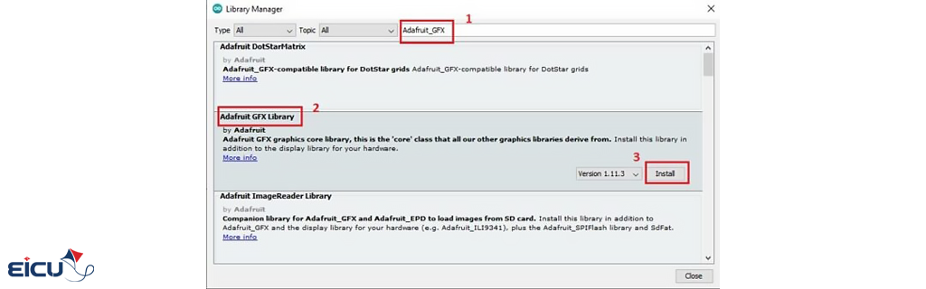 Installing Adafruit GFX Library in Arduino IDE Library Manager