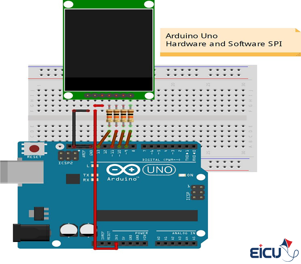 Arduino Uno to TFT LCD SPI Connection on Breadboard