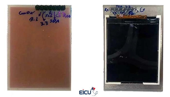 Setting up Nokia 1661 Graphic LCD Front and back views of a custom TFT LCD