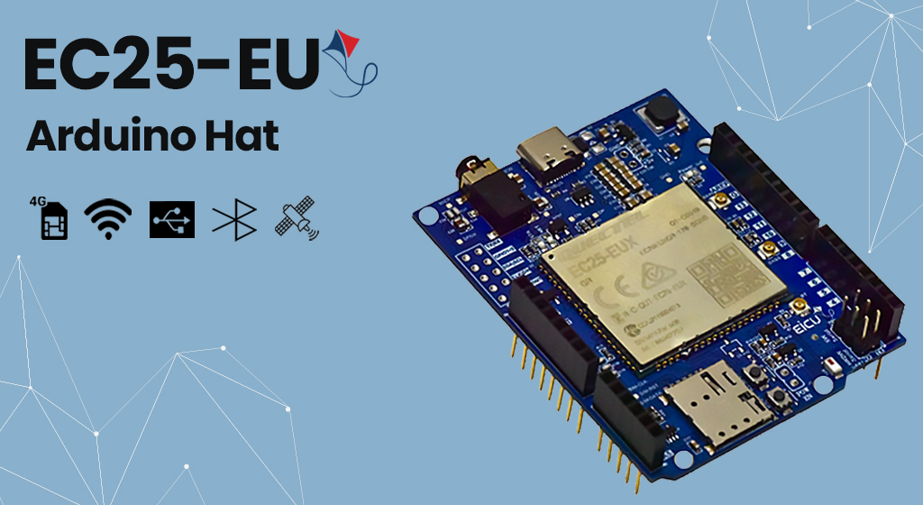 Promotional image of EC25-E Arduino HAT Dev Board