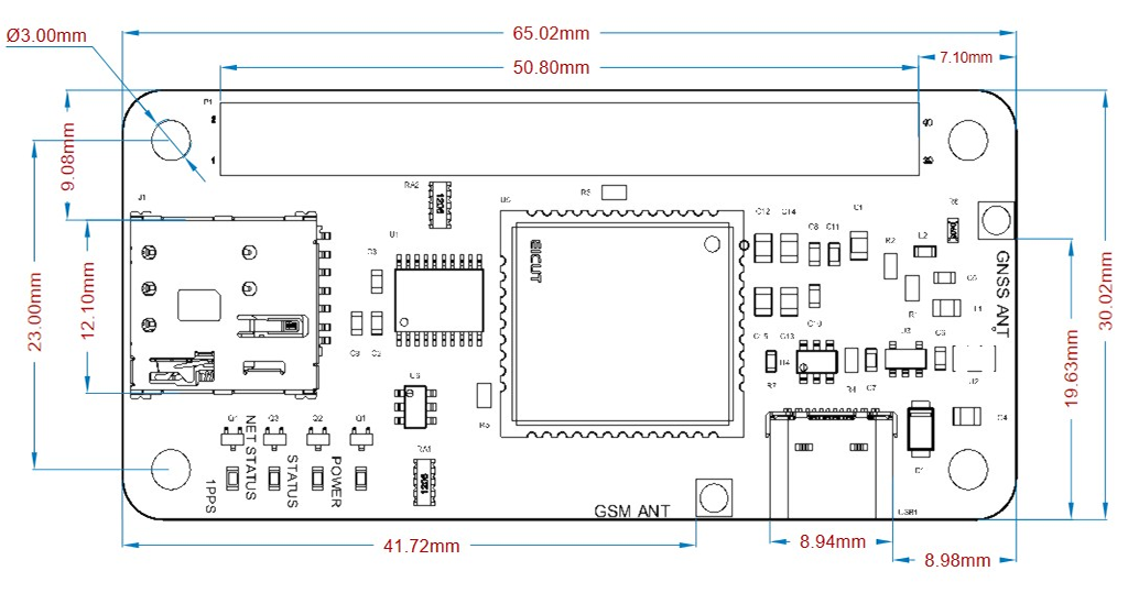 Raspberry pi hat board dimensions