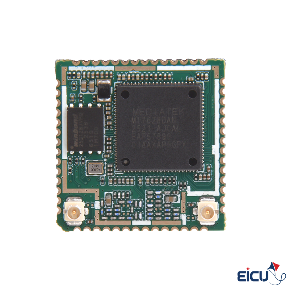 Eicut MT7628DAN Base Module Supporting 2.4GHz Wi-Fi/Ethernet Front view of MT7628DAN Module