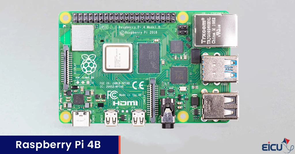 Front view of Raspberry Pi 4B