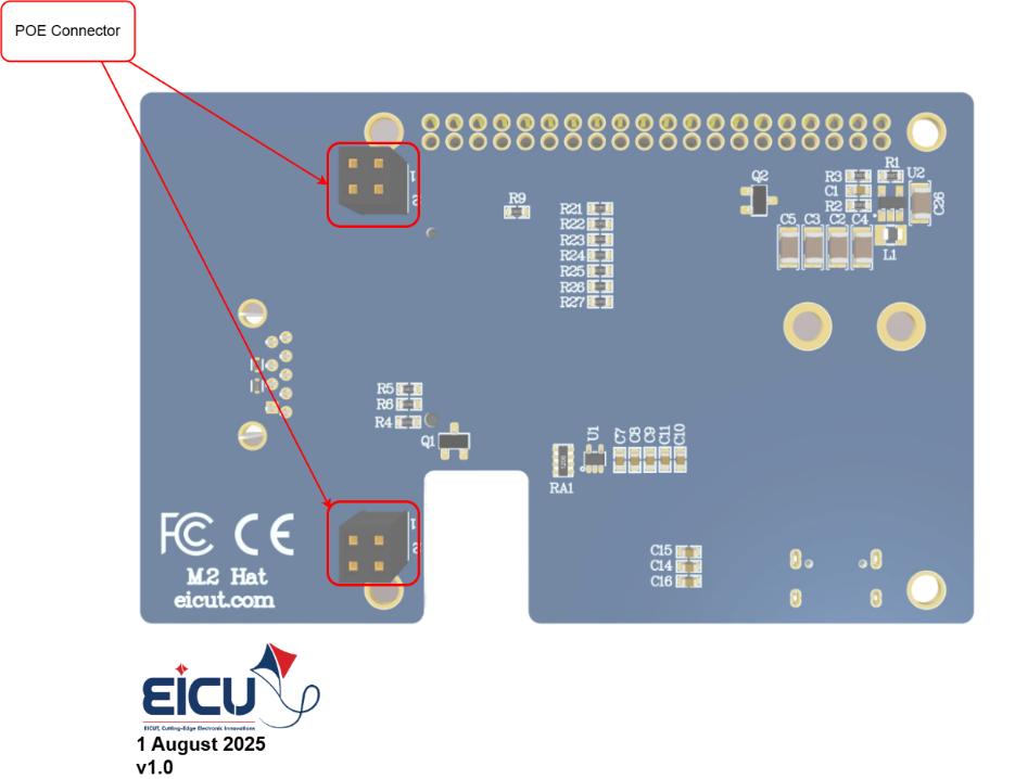 Bottom Layout of M.2 HAT Board